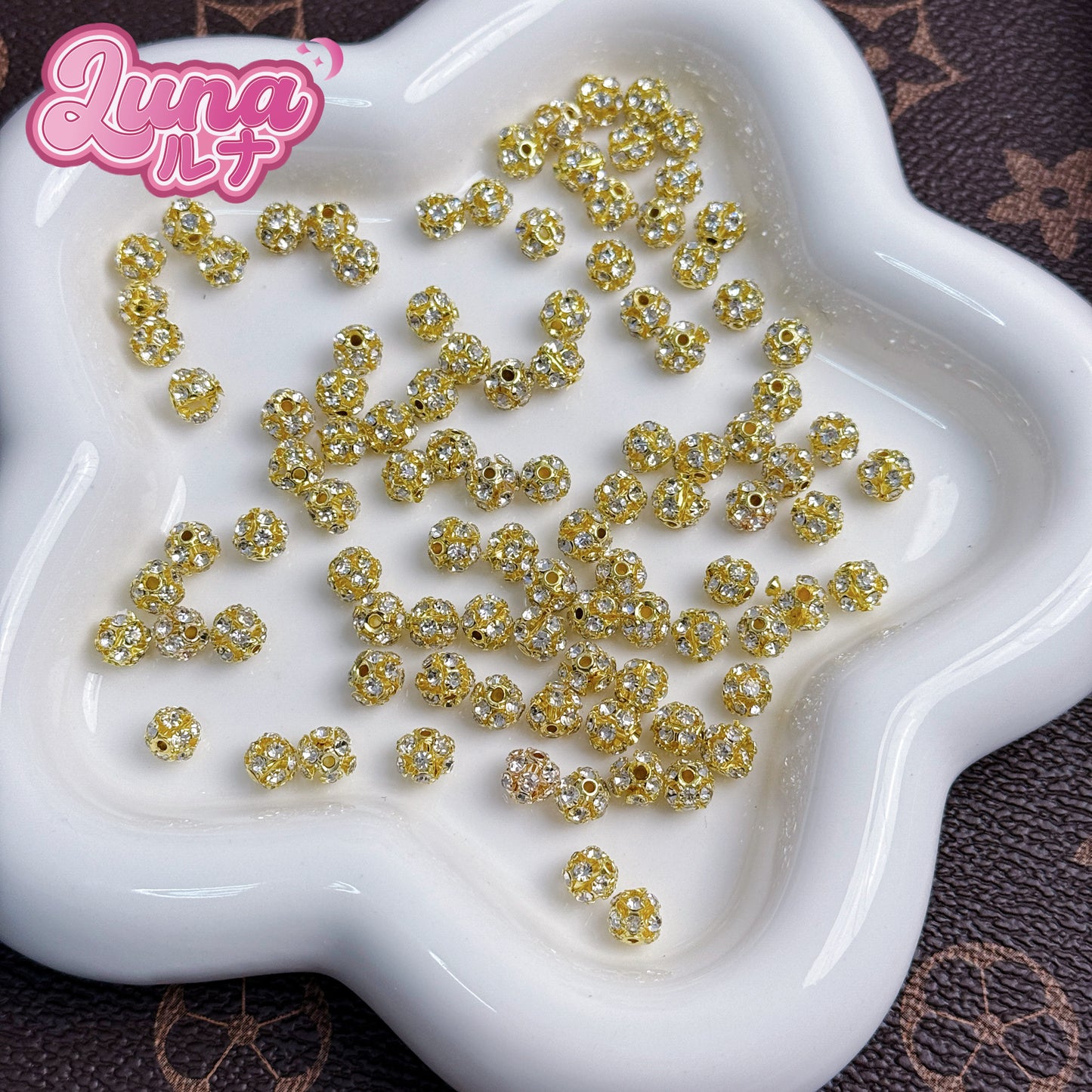 『C024』キラキラちびビーズ 合金製 size:6mm