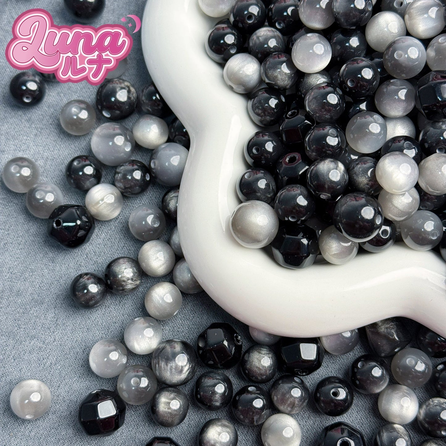 新作『B060』黒猫 高品質樹脂 size:10mm-12mm