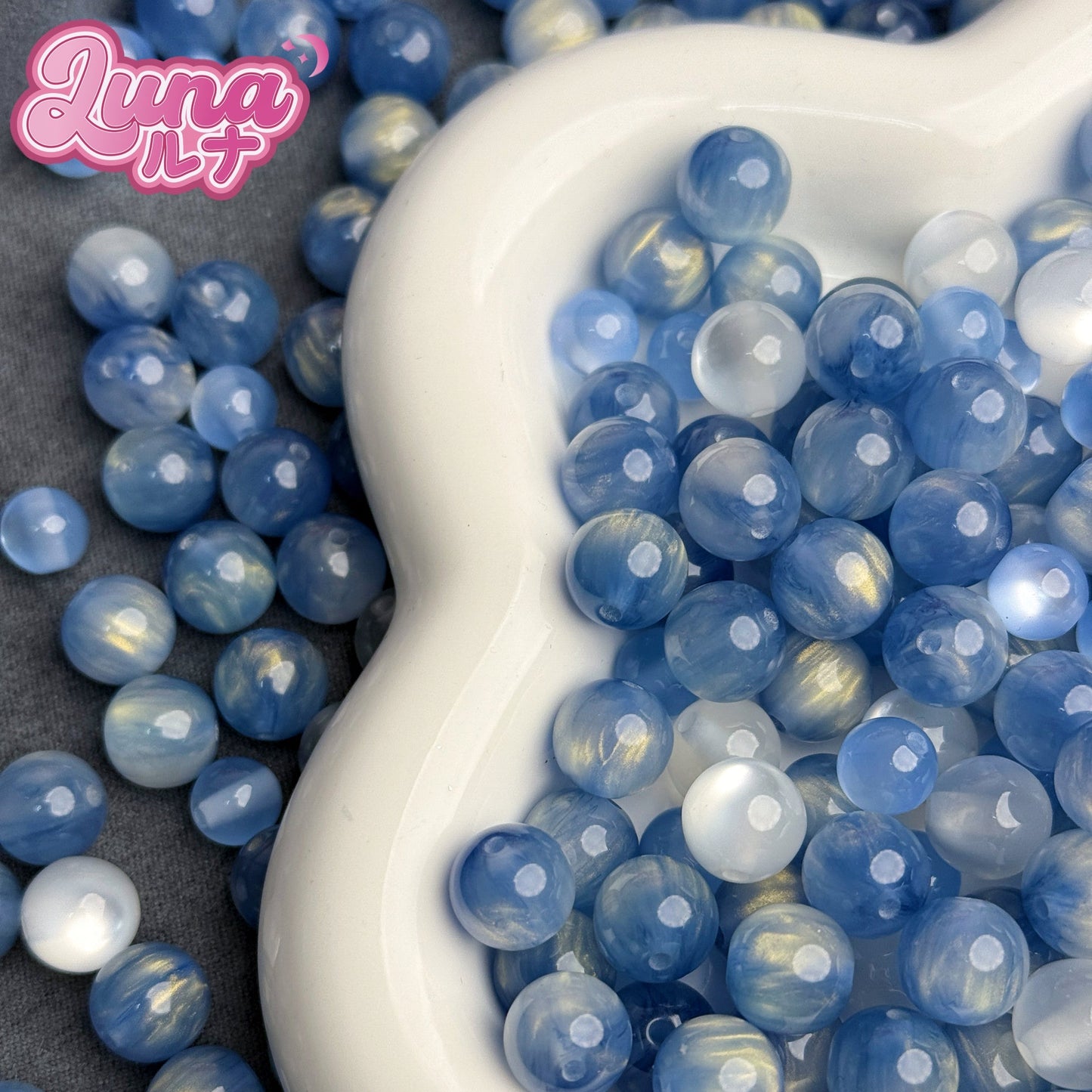 新作『B063』美しき青きドナウ 高品質天然石です高品質樹脂 size:10mm