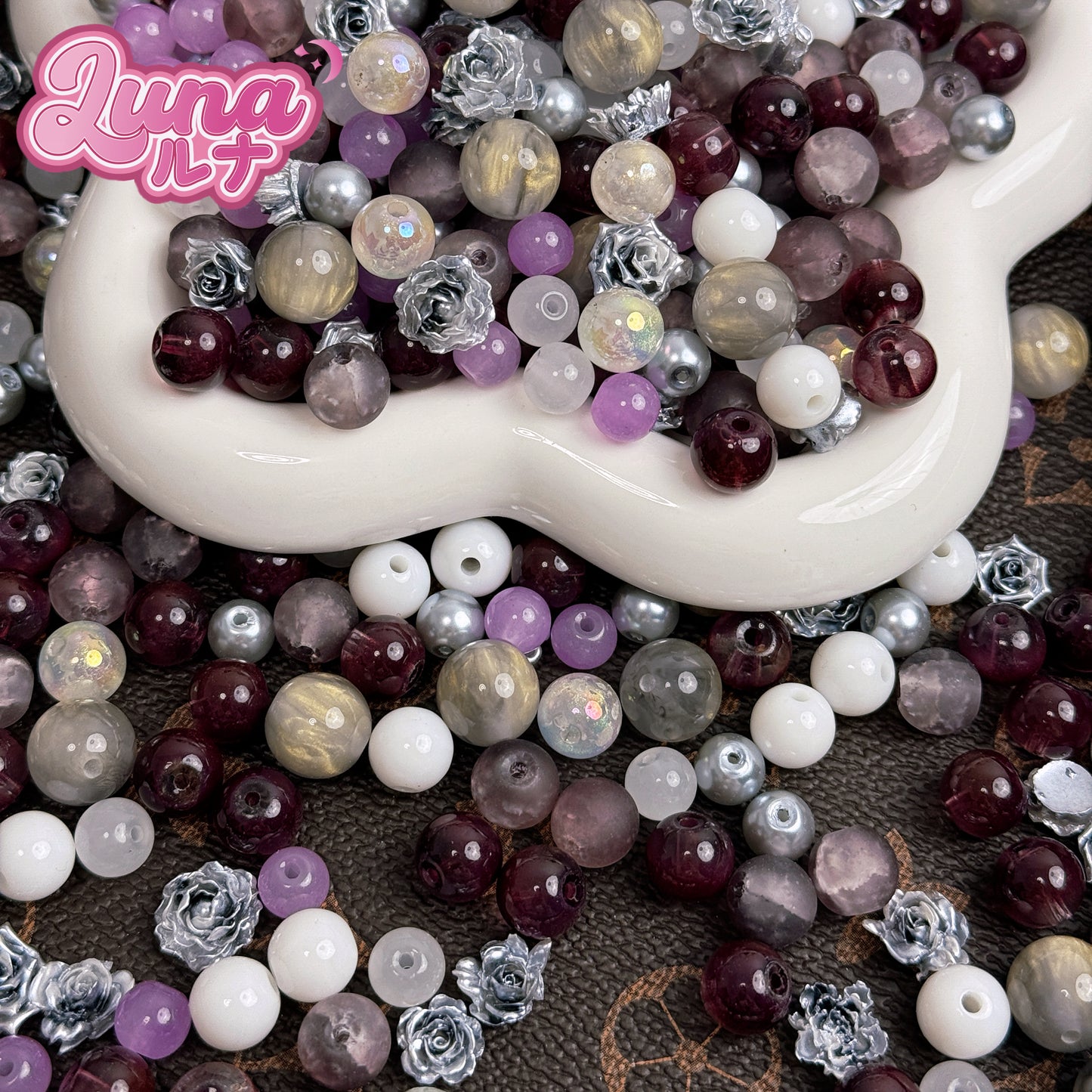 新作『B146』 紫梅灰影(しばい かいえい)高品質琉璃树脂 size:8mm,10mm