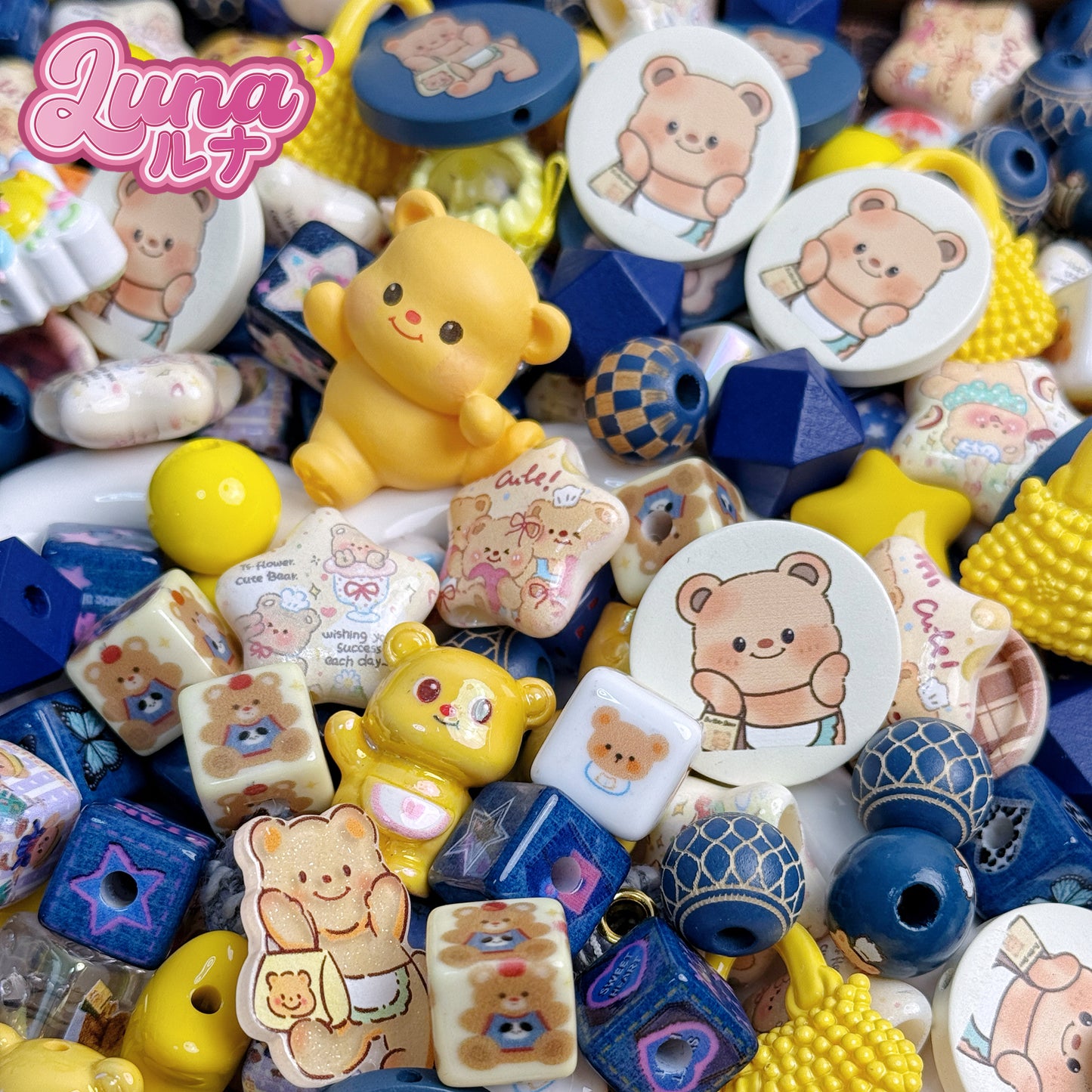 新作『B152』「かわいいクマ」(Kawaii kuma) 高品質アクリル 高品質木製ビーズ