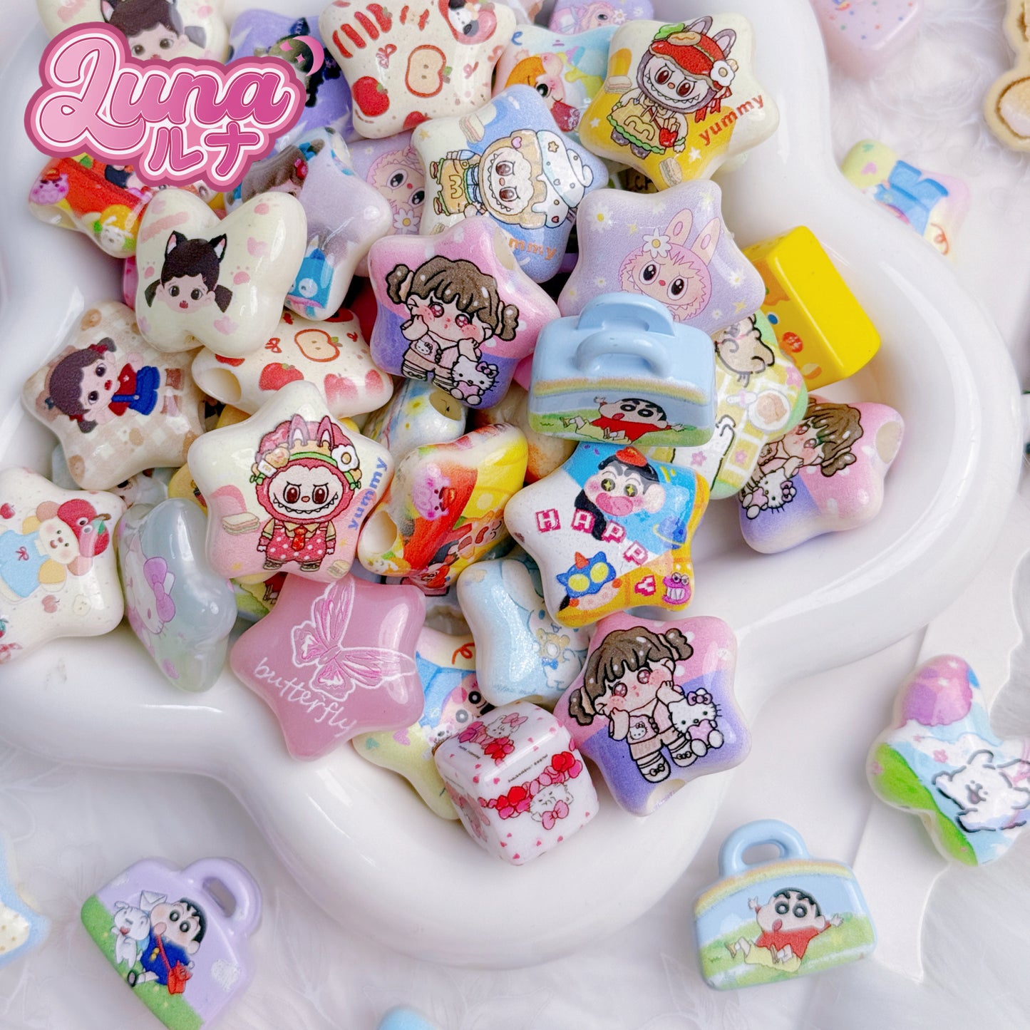 新作『B159』全てプリント付きのパーツで、ビーズは含まれていません 高品質アクリル