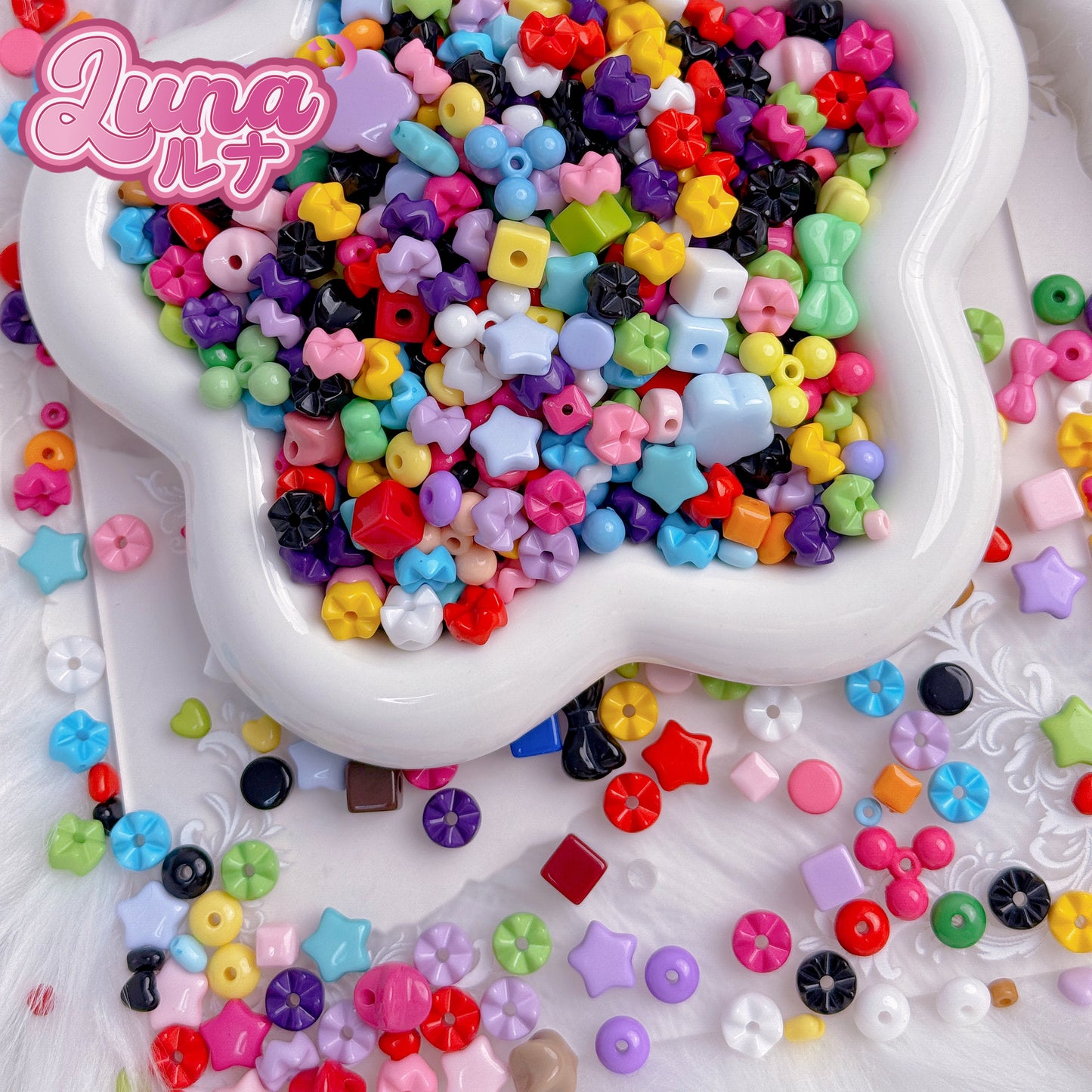 新作『M023』いろんな色のスペーサービーズ 高品質アクリル