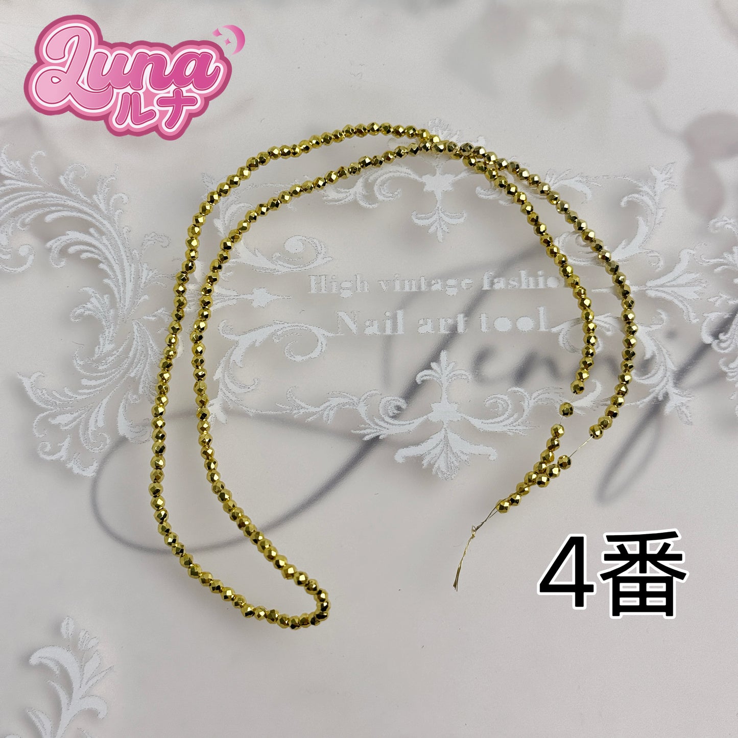 新作『M025』 踊りたくなる♪ディスコ風ゴールドビーズ 高品質アクリル