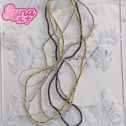 新作『M025』 踊りたくなる♪ディスコ風ゴールドビーズ 高品質アクリル