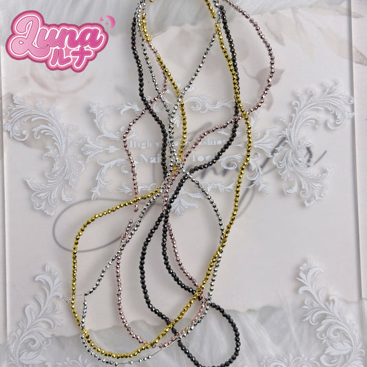 新作『M025』 踊りたくなる♪ディスコ風ゴールドビーズ 高品質アクリル