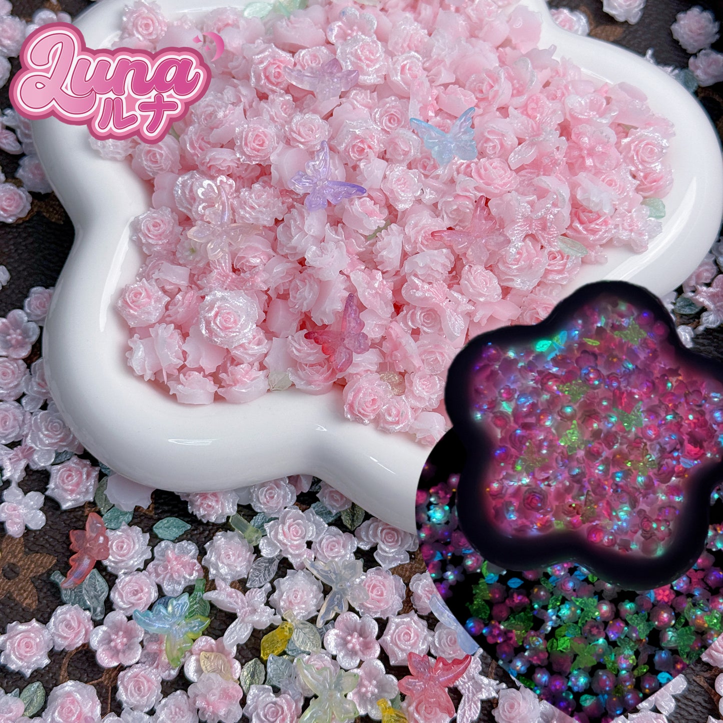 新作『H008』桃の花が咲き乱れる  「蛍の光効果」【夜光➕光变】高品質樹脂