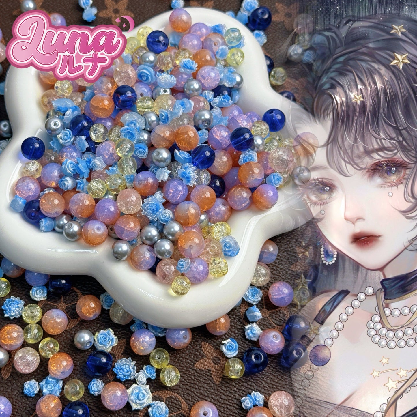 新作『B139』  紫青の夢境（しせいのむきょう）高品質琉璃size：8mm,10mm