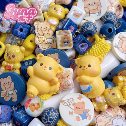 新作『B152』「かわいいクマ」(Kawaii kuma) 高品質アクリル 高品質木製ビーズ