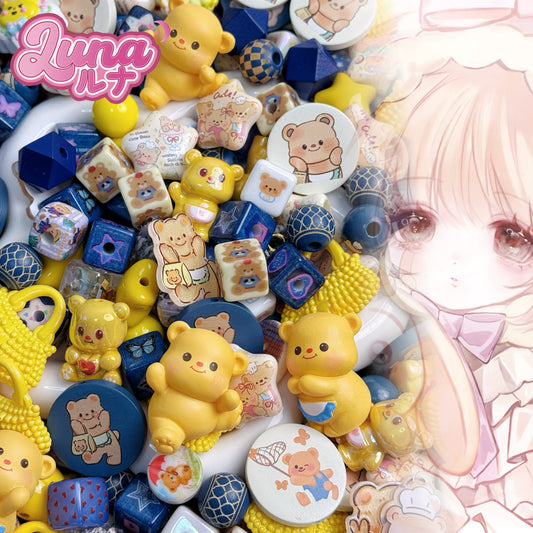 新作『B152』「かわいいクマ」(Kawaii kuma) 高品質アクリル 高品質木製ビーズ