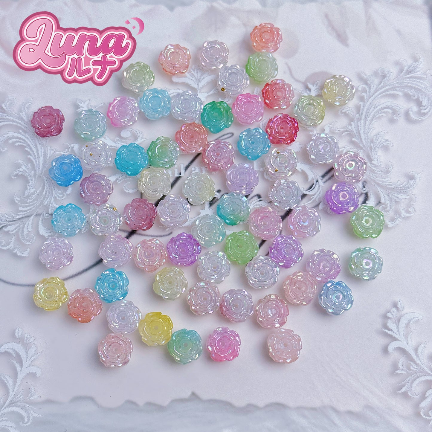 新作『M024』光沢感のあるバラモチーフ 高品質アクリル