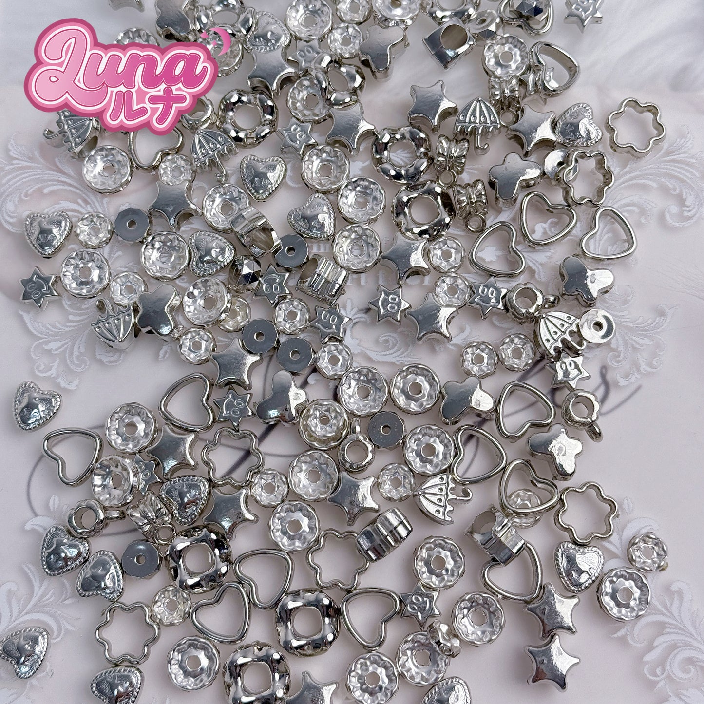 新作『M033』いろんな色のスペーサービーズ 高品質アクリル