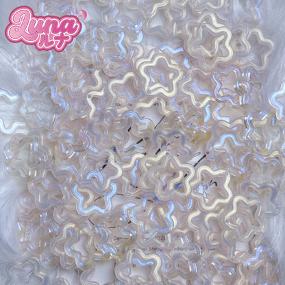 新作『M048』  人魚姫カラーのラメ入り星型ビーズ 高品質アクリル