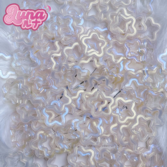 新作『M048』  人魚姫カラーのラメ入り星型ビーズ 高品質アクリル