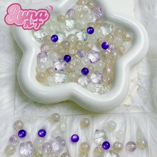 新作『L012』 ラベンダームーン 高品質琉璃 size：8mm,10mm